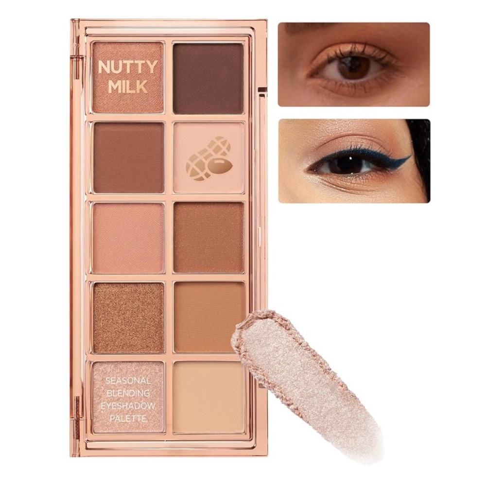 Peach C 10 colors eyeshadow palette nutty milk